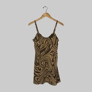 Wild Fable Animal Pattern Chiffon Mini Dress